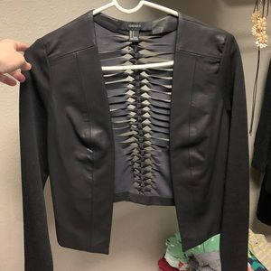 Cropped pleather jacket